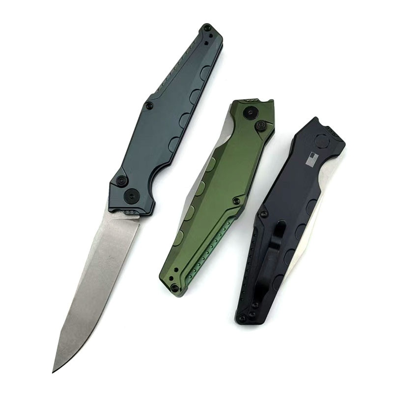 7900O Automatic Knife, Green, 3.75-inch, Black Split Blade Head