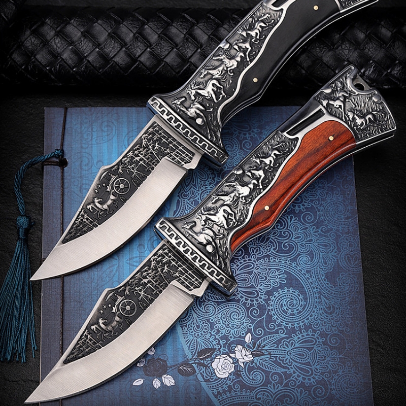 Wolf head self-defense outdoor camping sharp knife