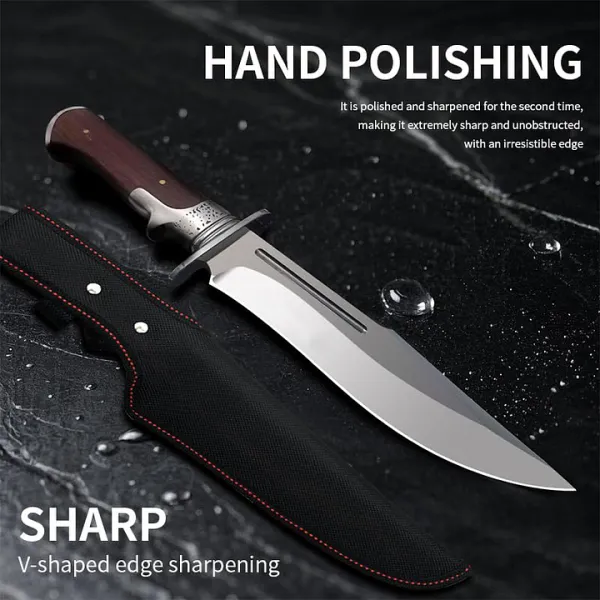 New Outdoor Knife High Hardness Keel Integrated Camping Straight Knife