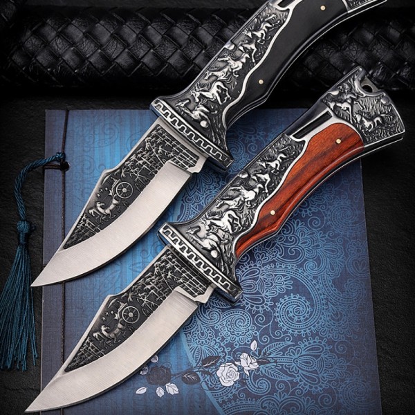 Wolf head self-defense outdoor camping sharp knife